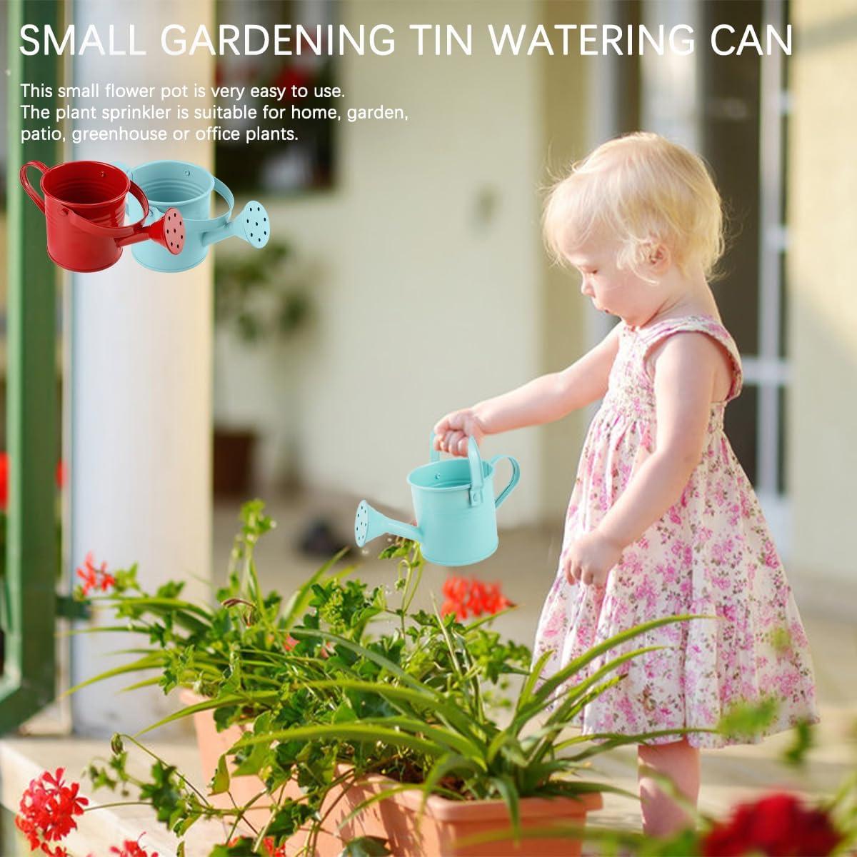 2 Regaderas de Metal para Niños LNQ LUNIQI 200ml Azul/Rojo