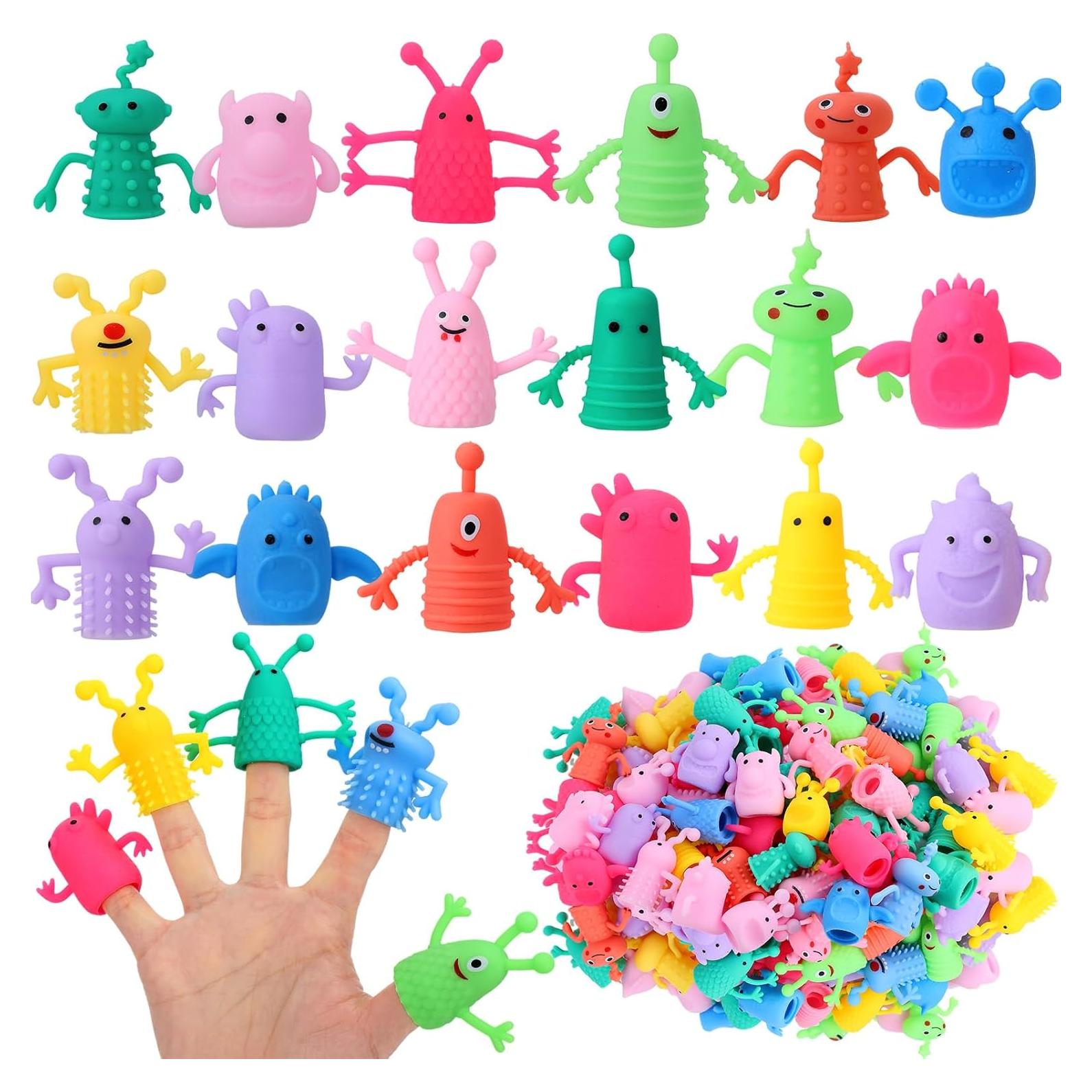 80 Títeres de Dedo Monstruos Coloridos Booson - Juguetes Antiestrés