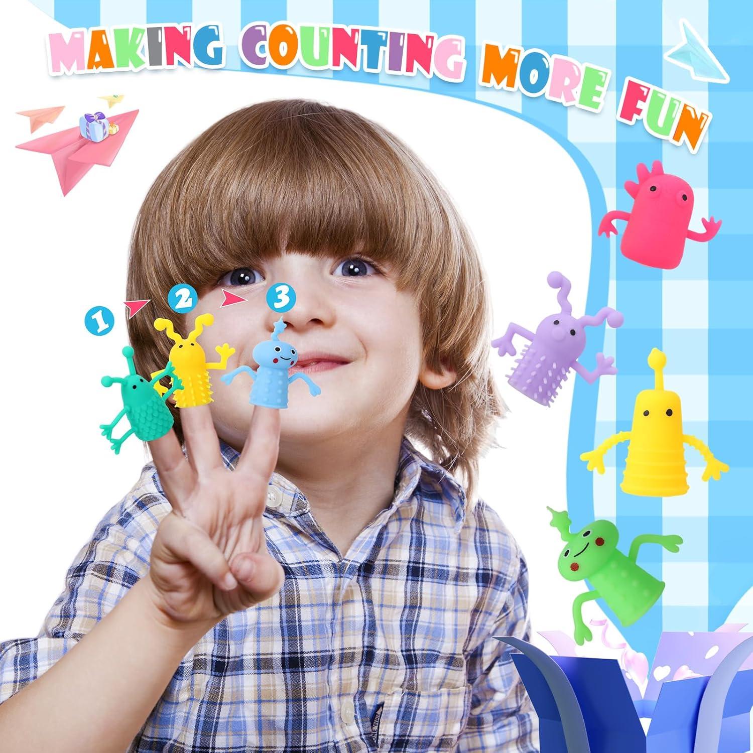 80 Títeres de Dedo Monstruos Coloridos Booson - Juguetes Antiestrés