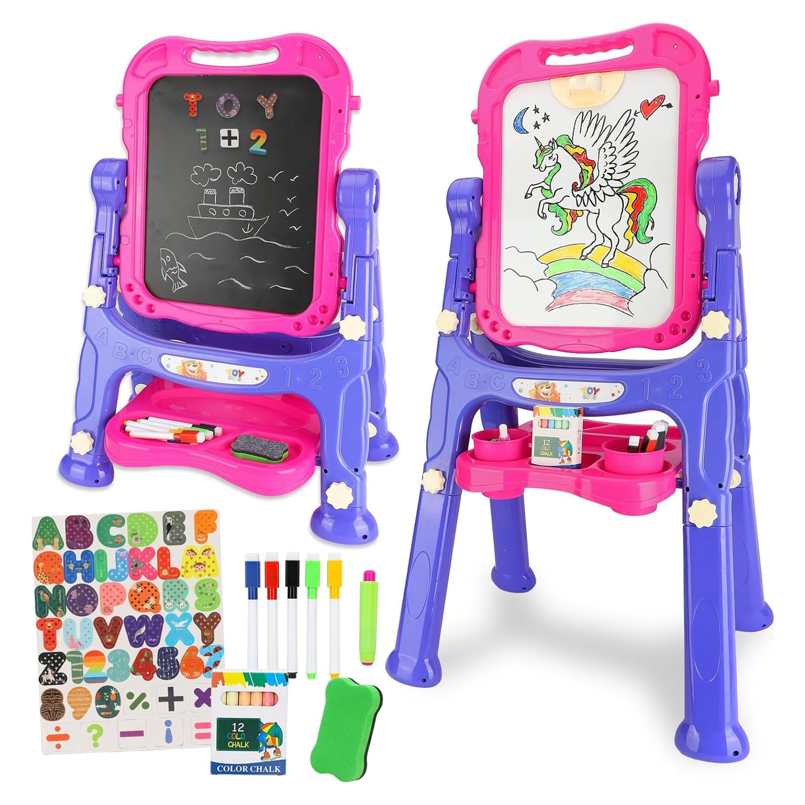 Caballete de Arte STEAM Life Rosa Púrpura para Niños 4 en 1