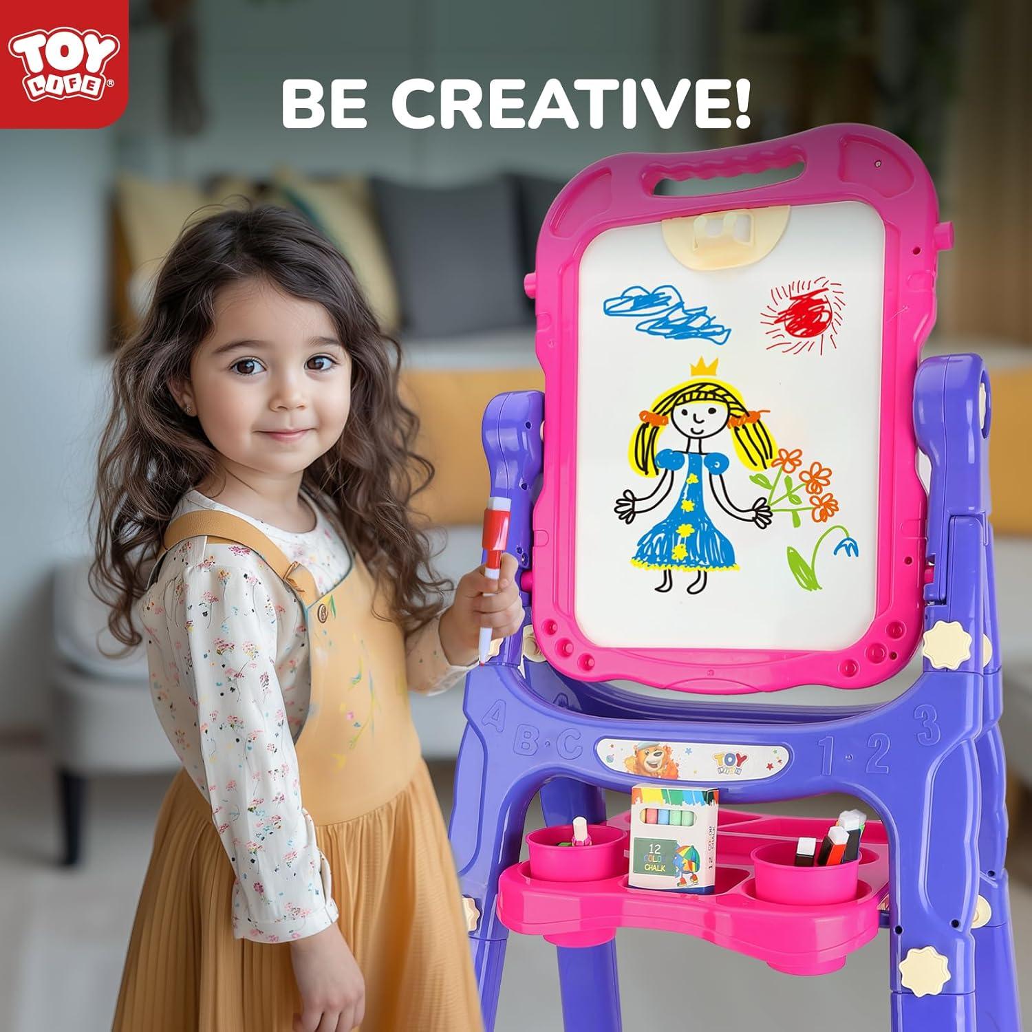 Caballete de Arte STEAM Life Rosa Púrpura para Niños 4 en 1