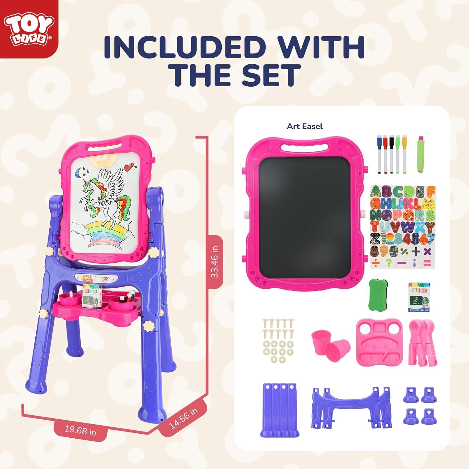 Caballete de Arte STEAM Life Rosa Púrpura para Niños 4 en 1