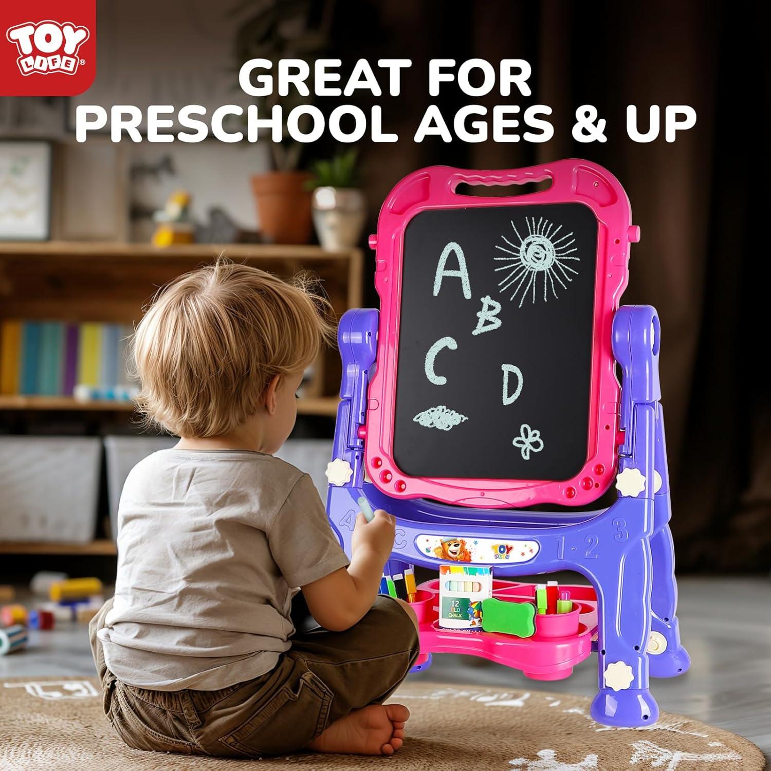 Caballete de Arte STEAM Life Rosa Púrpura para Niños 4 en 1