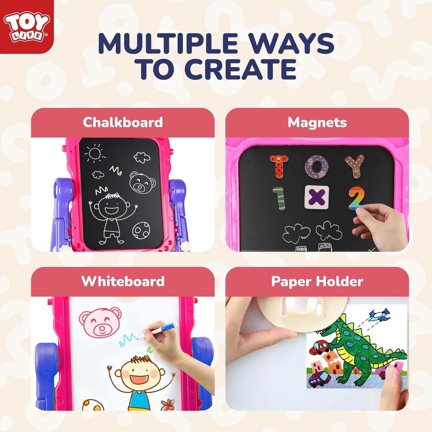 Caballete de Arte STEAM Life Rosa Púrpura para Niños 4 en 1