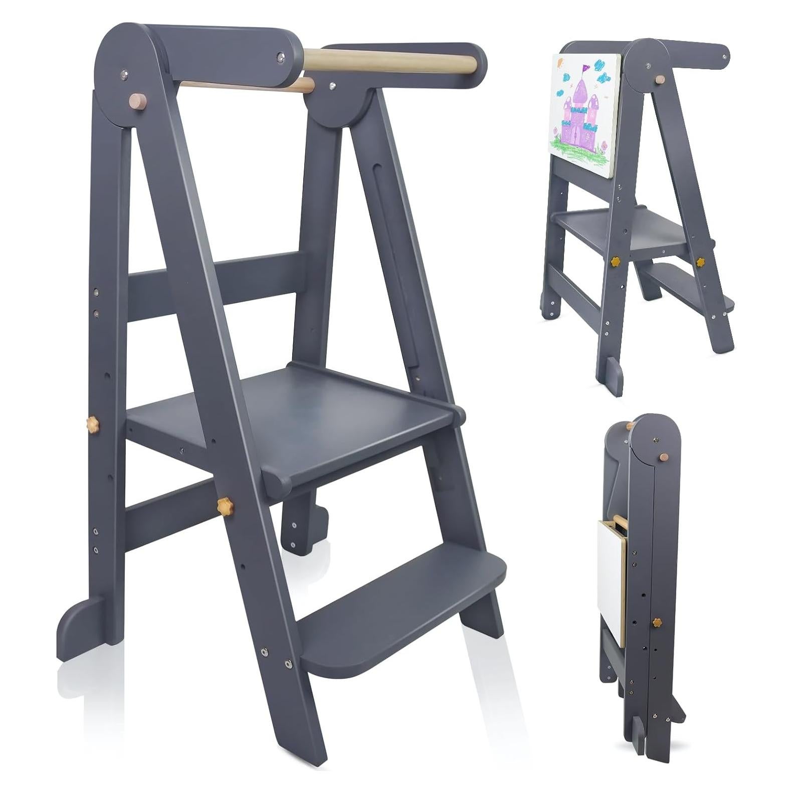 Torre de Cocina Plegable Uuoeebb con Pizarra y 3 Alturas