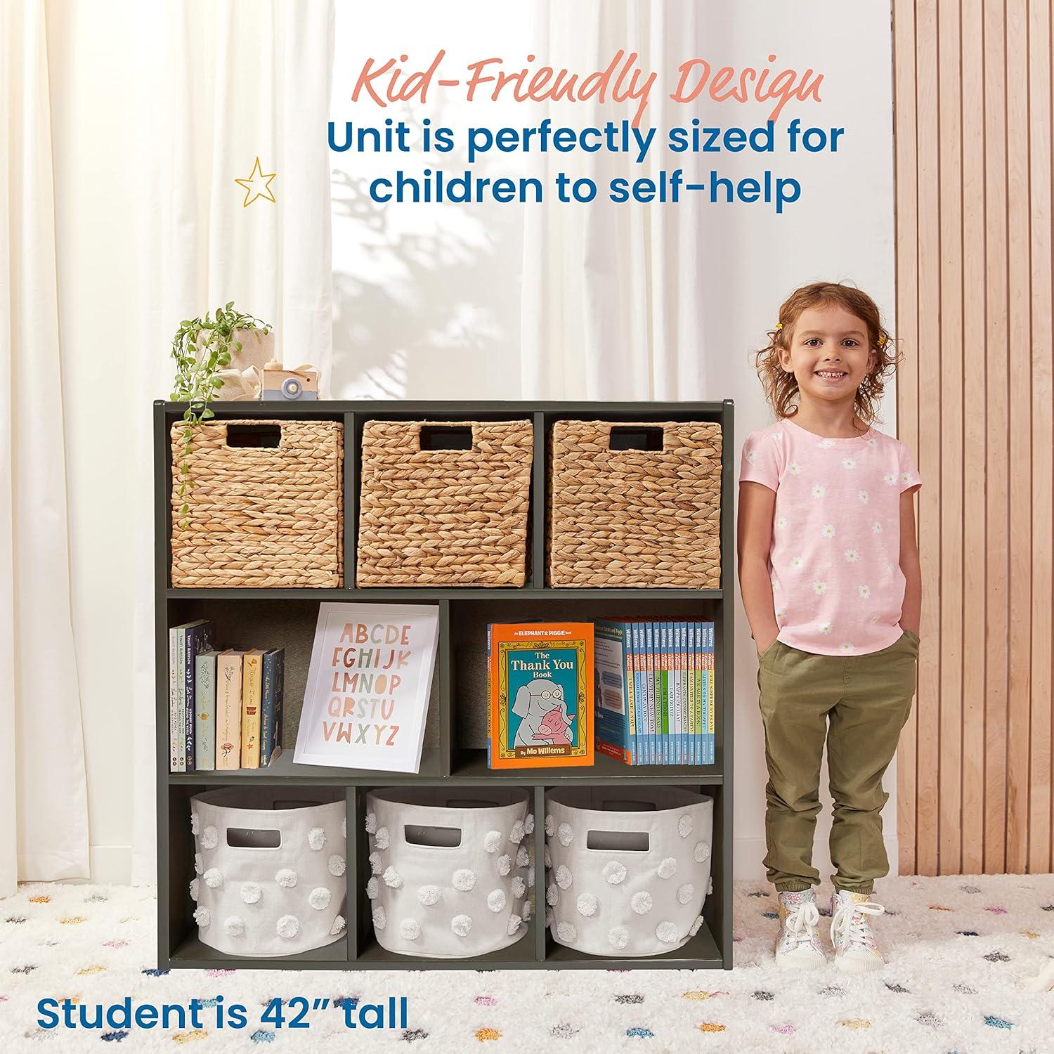 Armario de Almacenamiento ECR4Kids 8 Compartimentos Gris 91cm