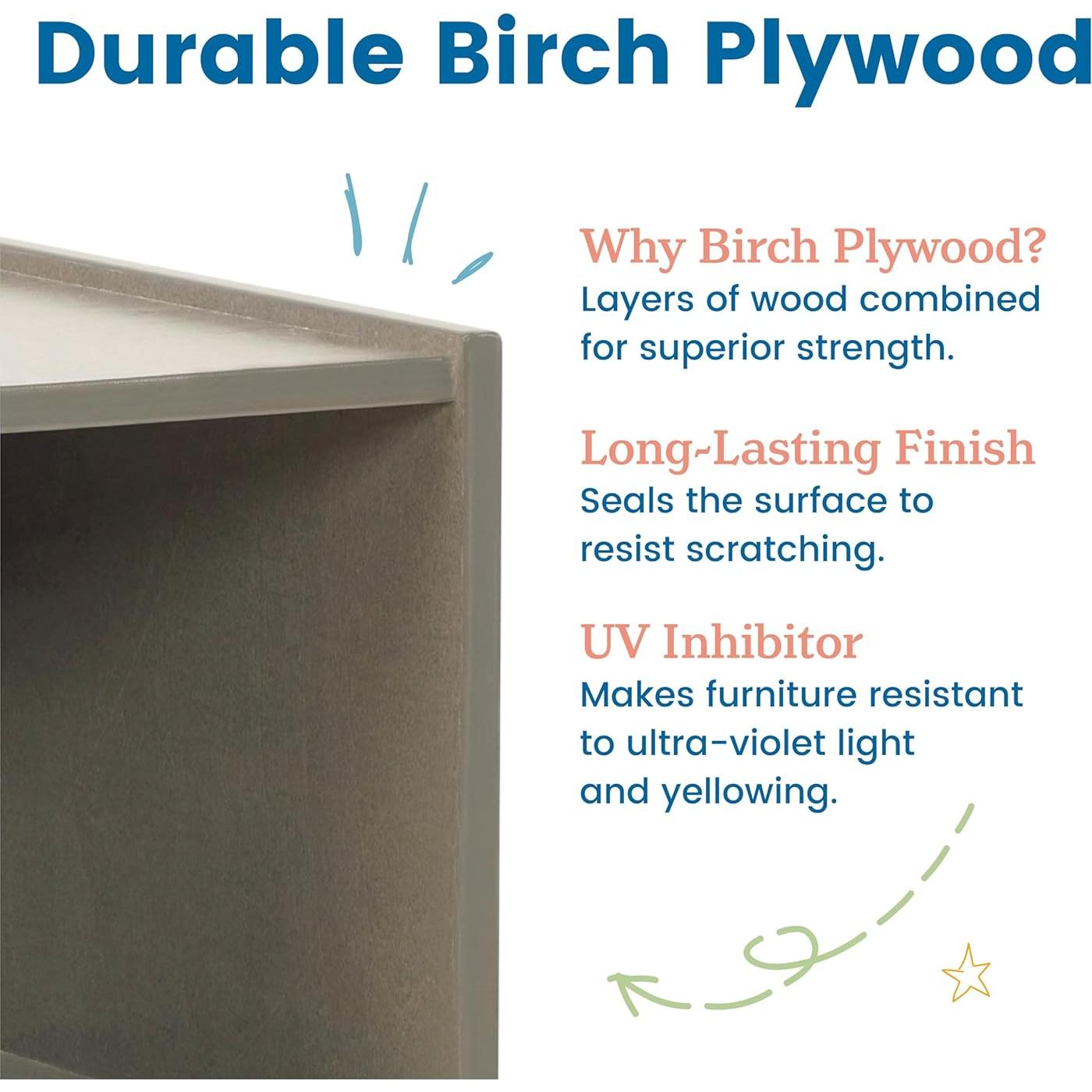 Armario de Almacenamiento ECR4Kids 8 Compartimentos Gris 91cm