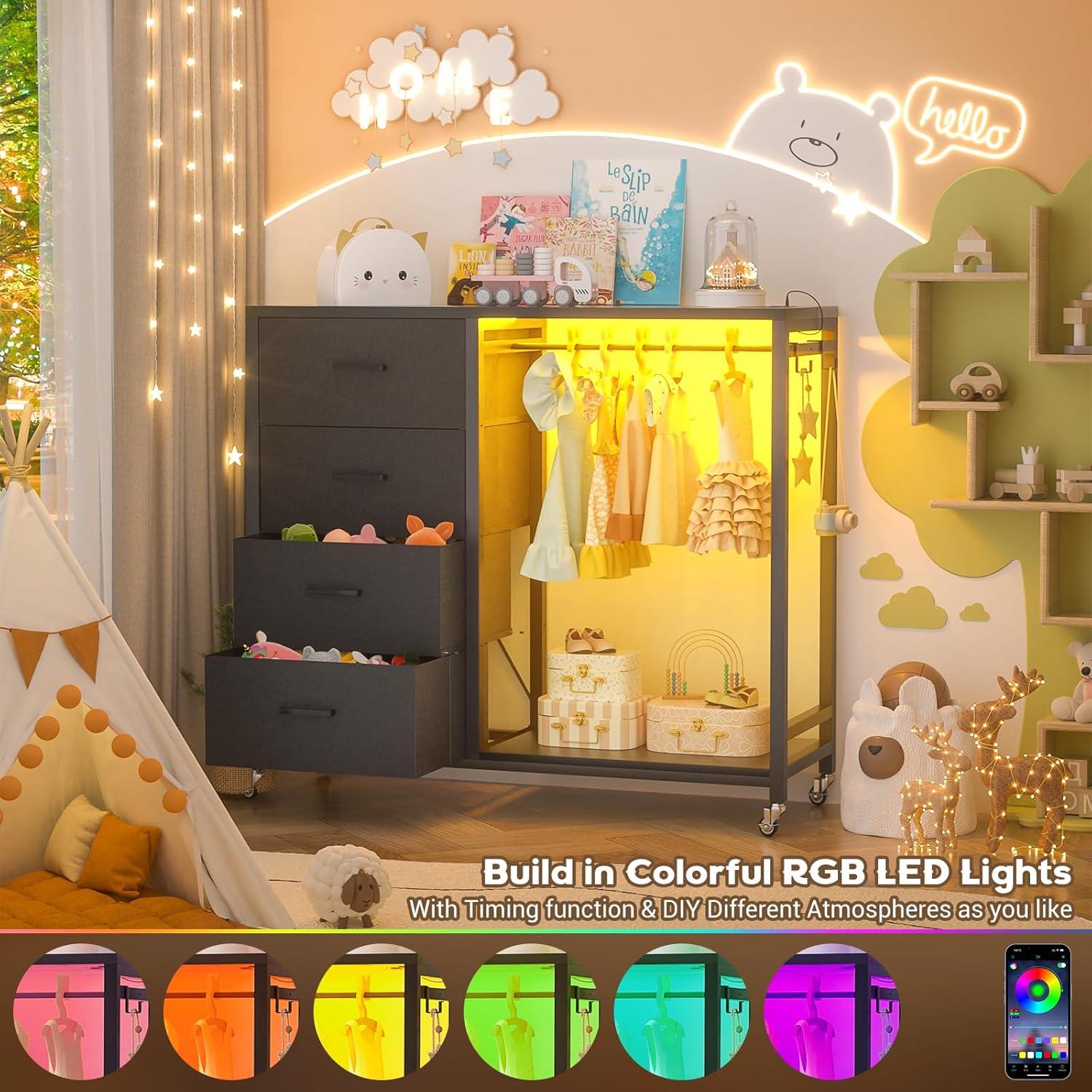 Cajonera Cyclysio RC4S con Perchero y Carga USB, Negro