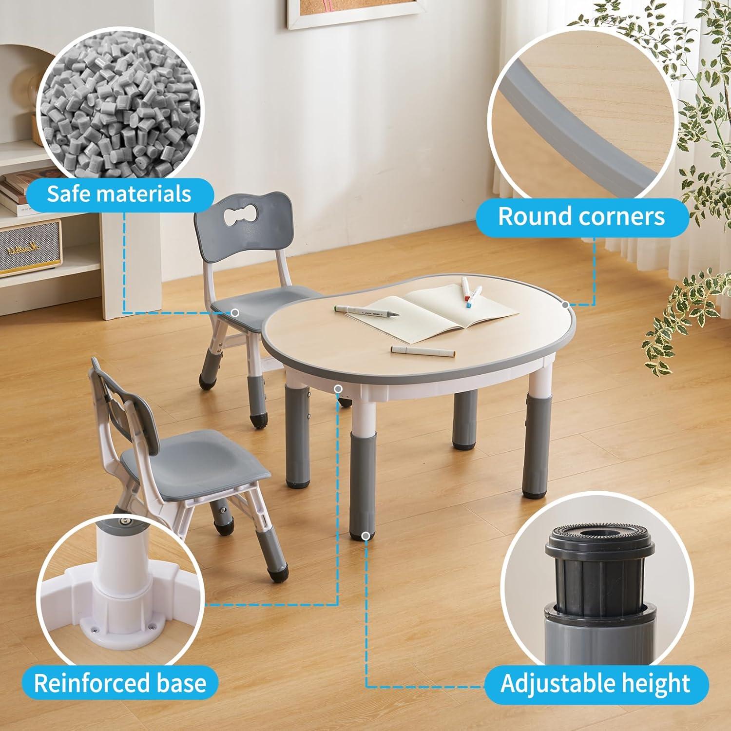 Juego de Mesa y Sillas Redondas UNICOO para Niños Ajustable