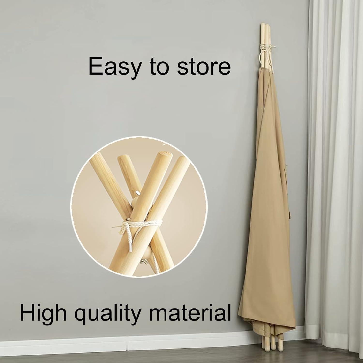 Tienda Teepee para Niños Albaricoque con Alfombra 142x122cm