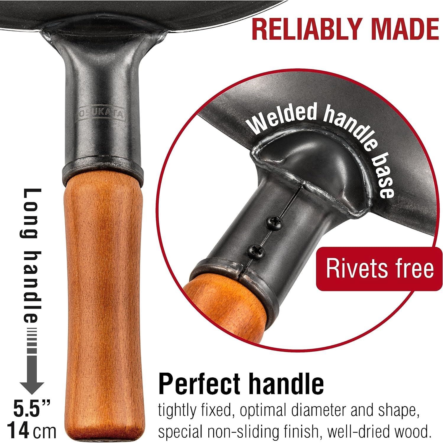 Wok YOSUKATA de Acero al Carbono 34 cm para Saltear