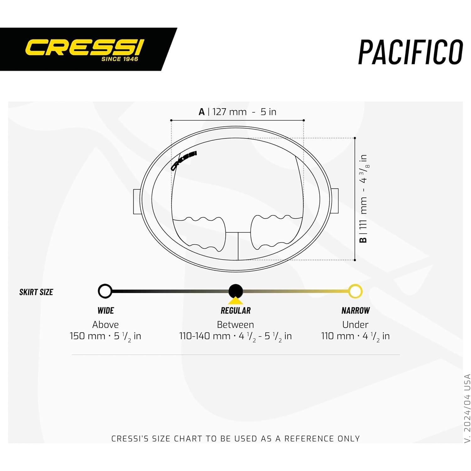 Máscara de Buceo Cressi Pacifico Retro Ovalada - Vidrio Templado