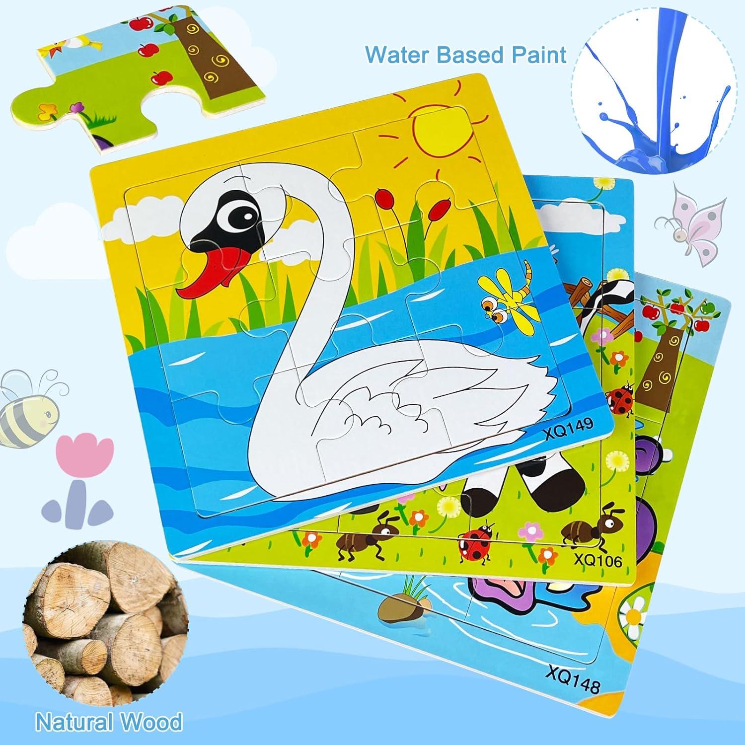 Rompecabezas de Madera Sealive 3-Pack Animales 9 Piezas