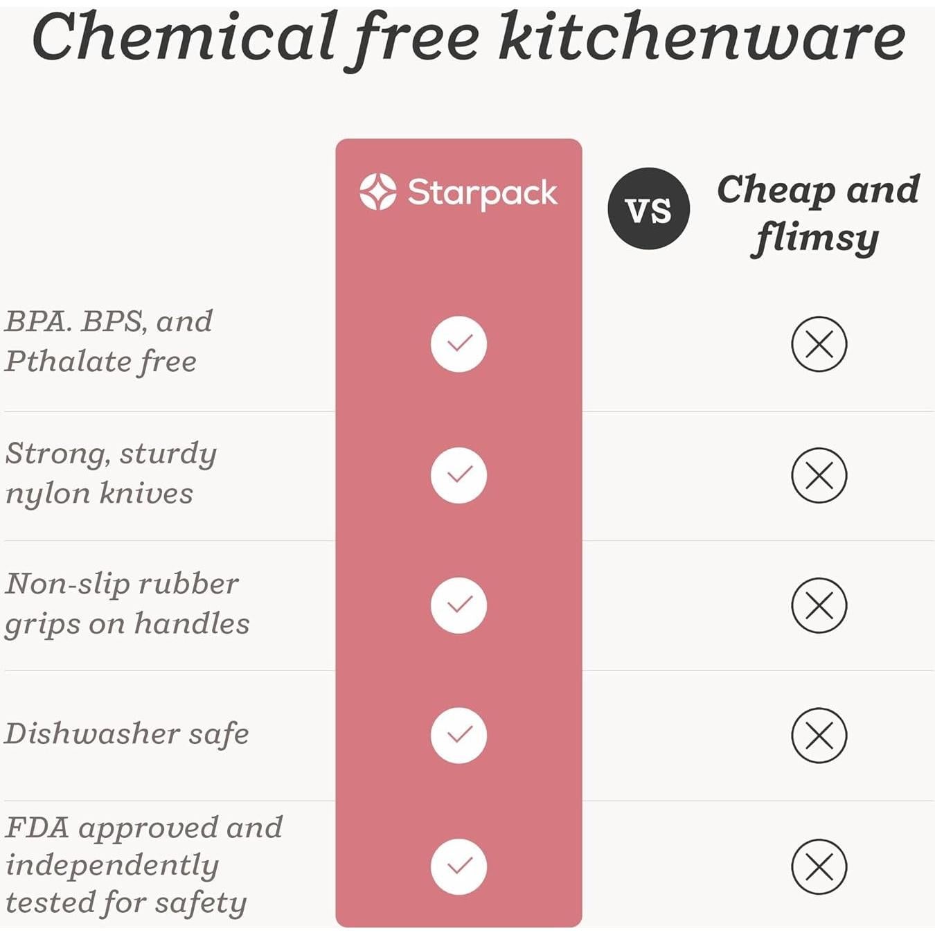 Juego de cuchillos seguros para niños StarPack 3 piezas