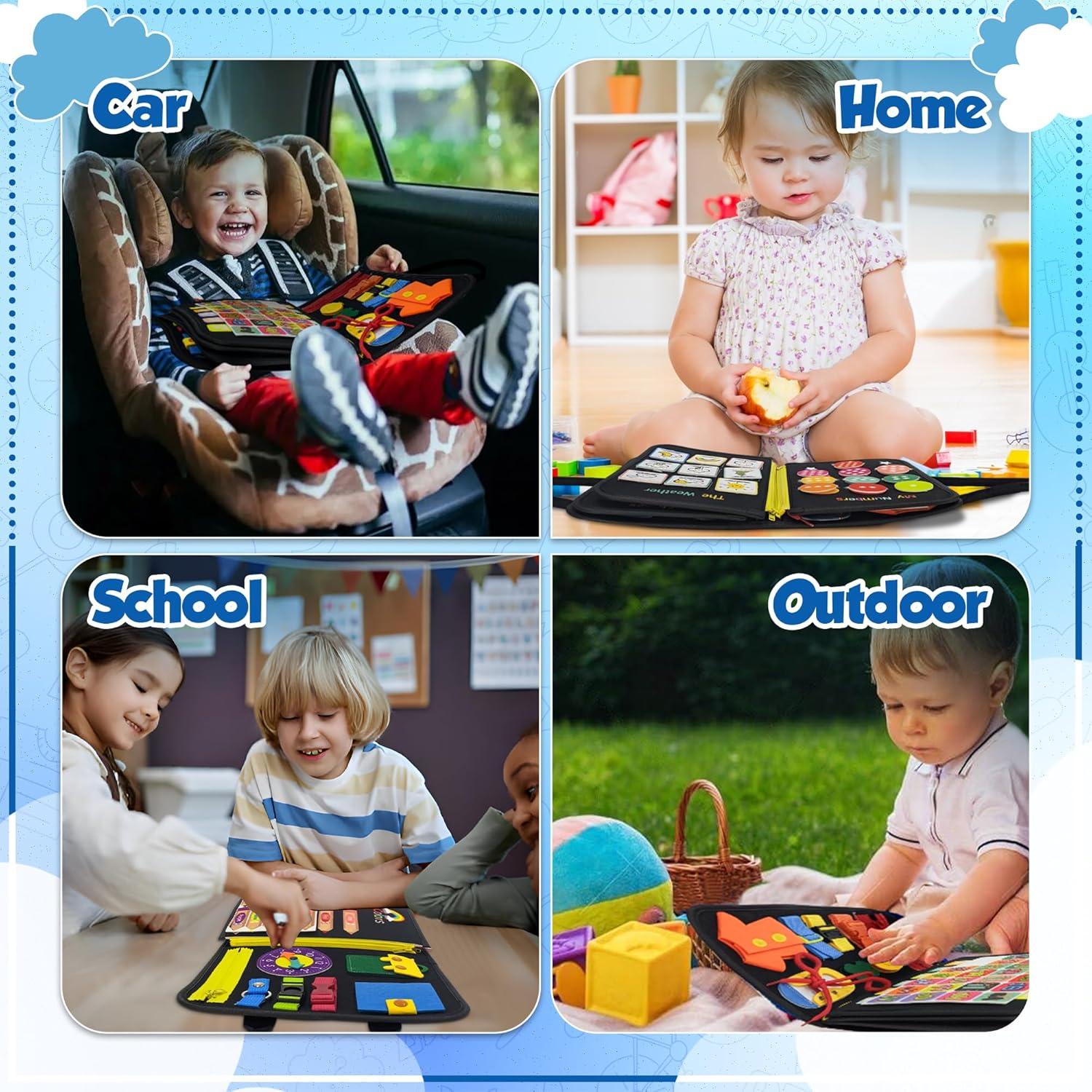 Tablero Ocupado Montessori Jatsmore Negro 28x23cm para Niños 3-5 Años