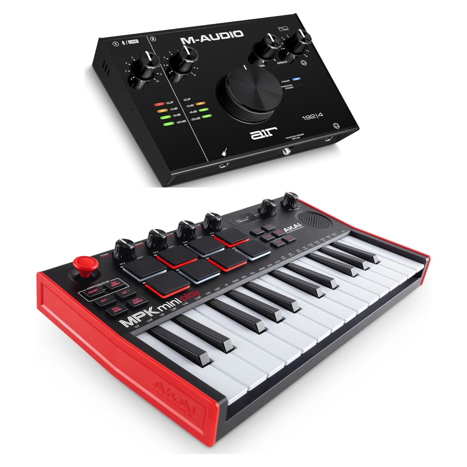 Paquete Estudio Grabación Akai MPK Mini Play + M-Audio AIR 192I4