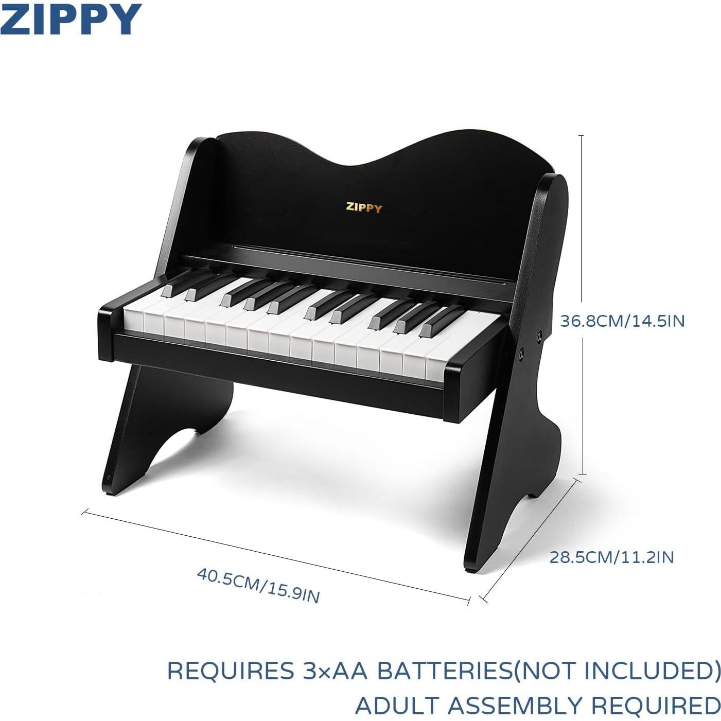 Piano Digital ZIPPY para Niños 25 Teclas Madera Negro