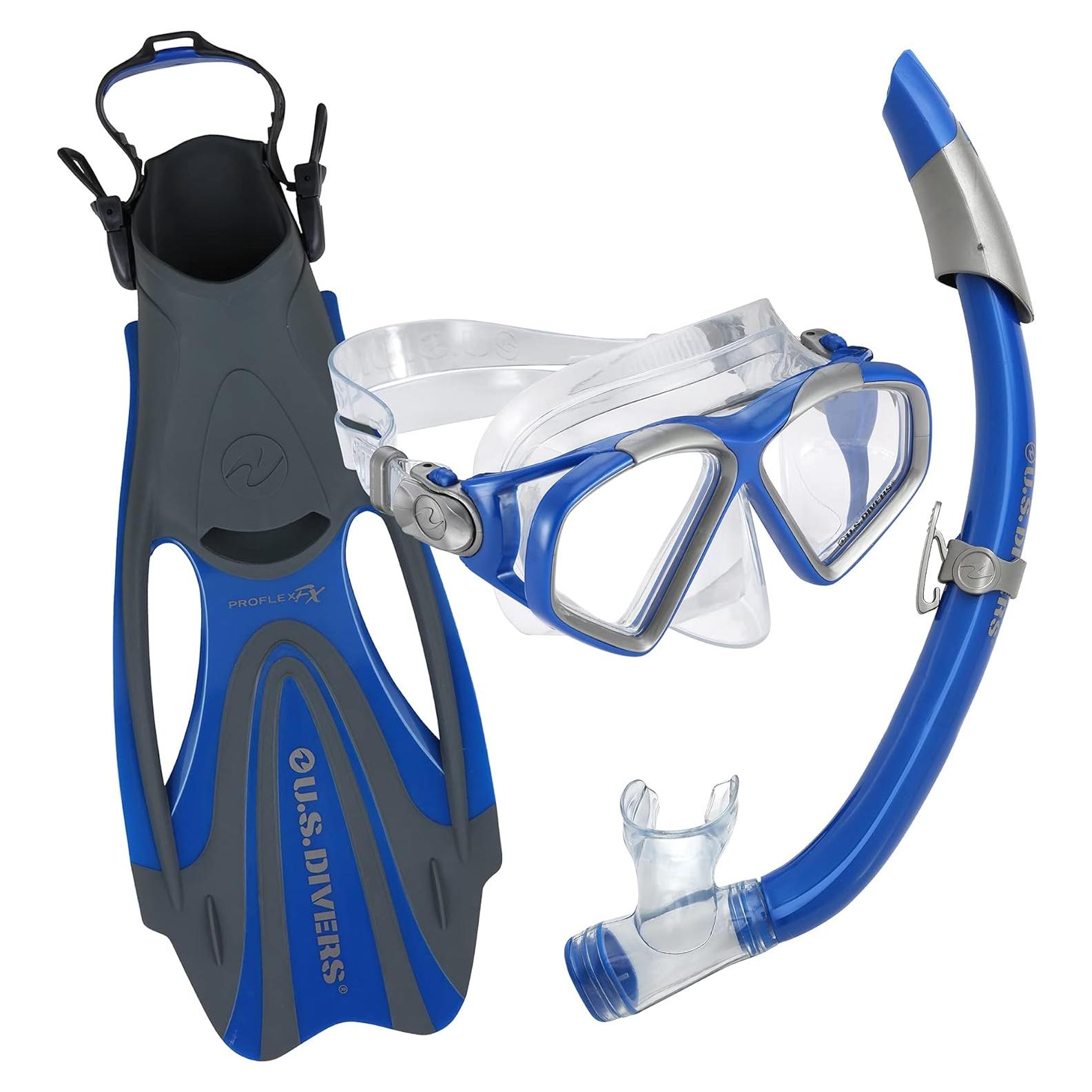 Conjunto de Snorkel U.S. Divers Cozumel DX Ajustable Azul