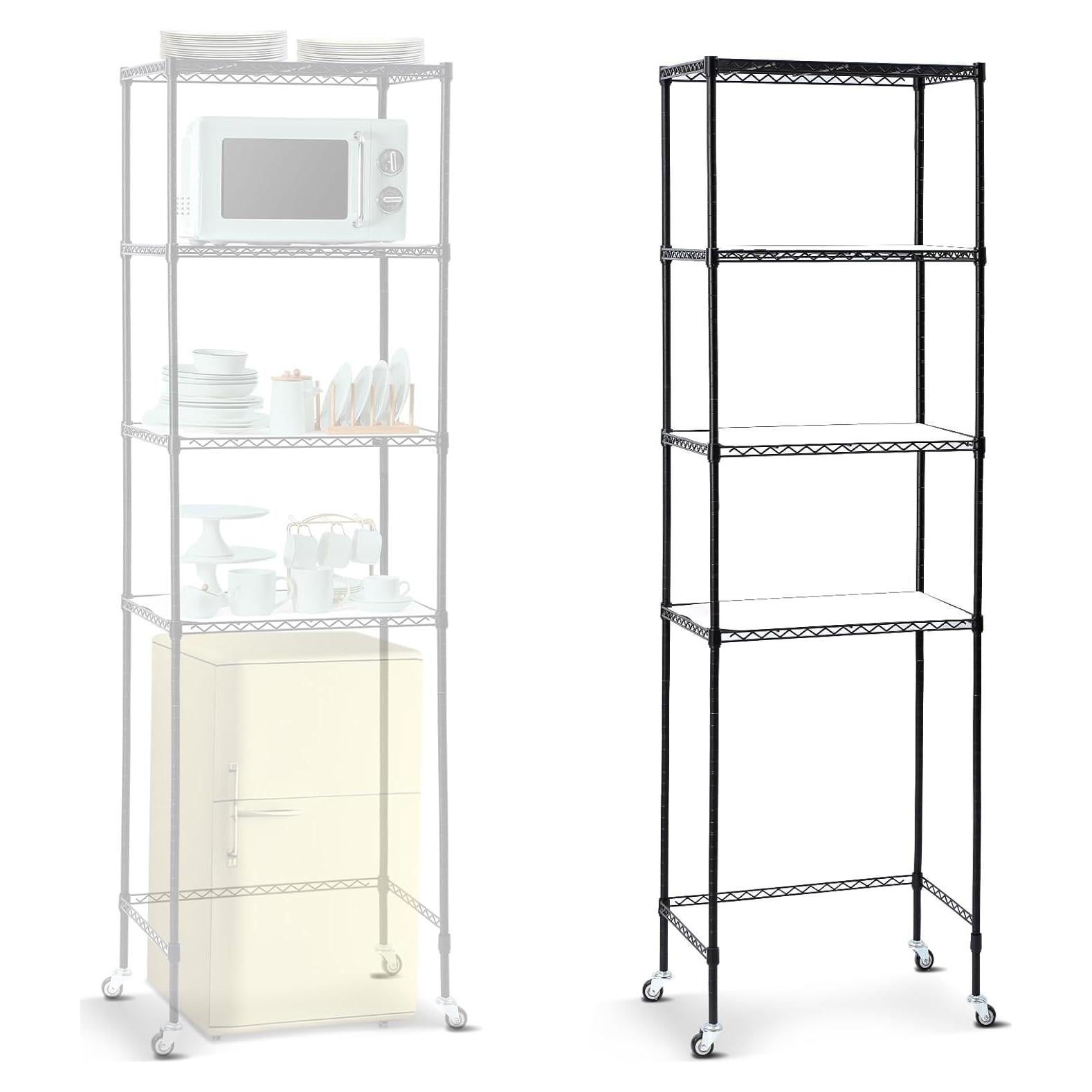 Estante para Mini Nevera Huwena SHY1388 4 Niveles Ajustable Negro