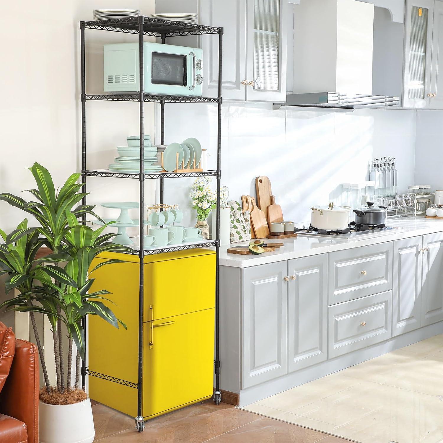 Estante para Mini Nevera Huwena SHY1388 4 Niveles Ajustable Negro