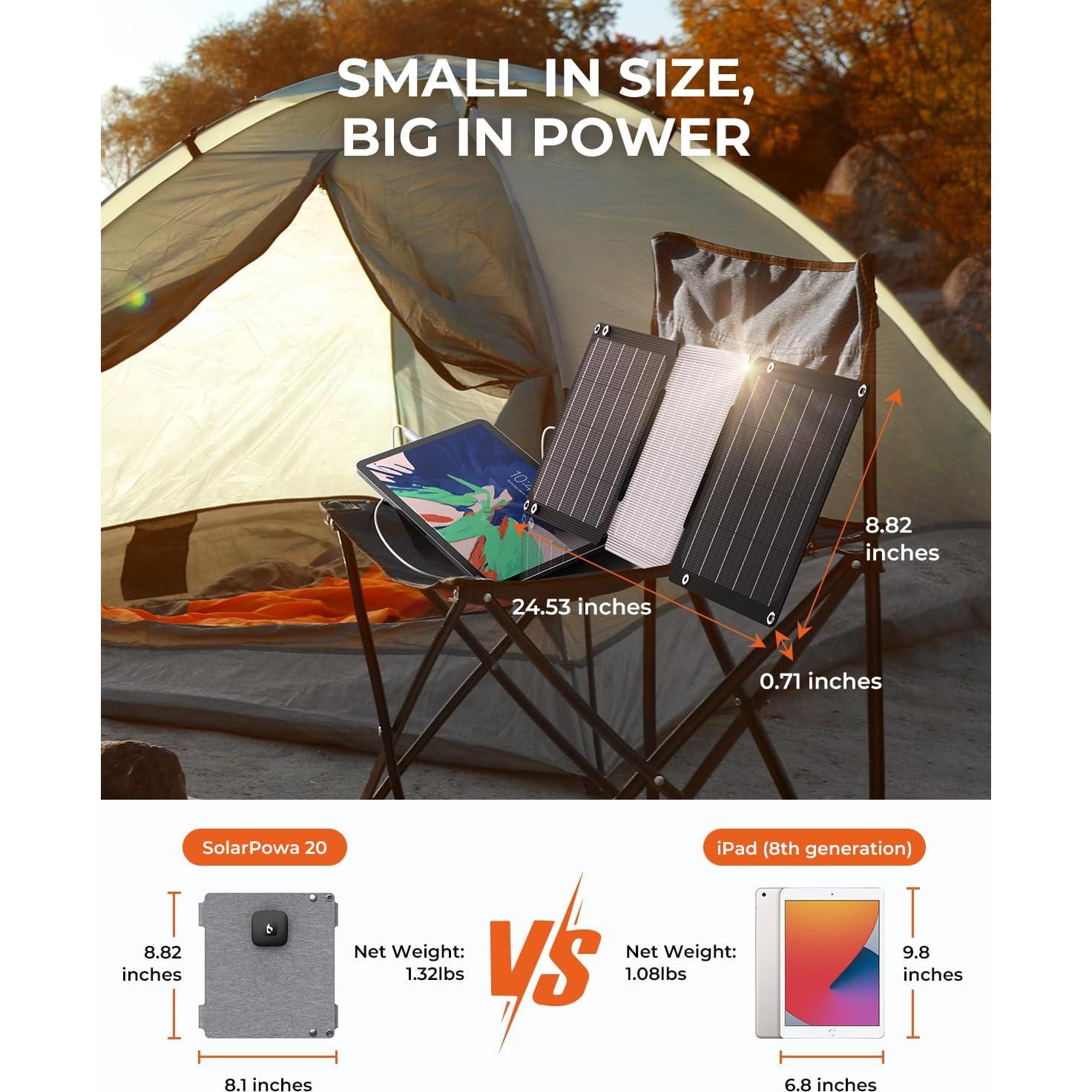 Cargador Solar Portátil BigBlue 21W USB-A/C Impermeable IP68