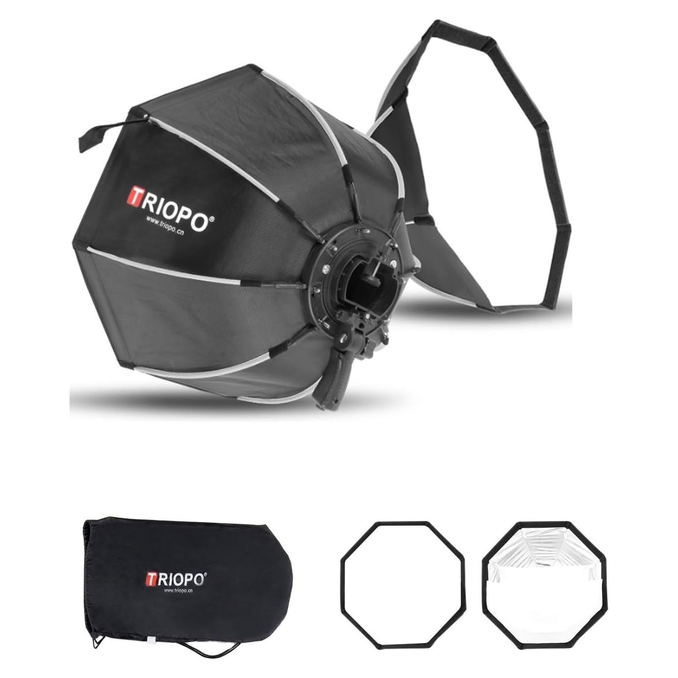 Softbox Octagonal 55cm Triopo para Flash Godox y Yongnuo