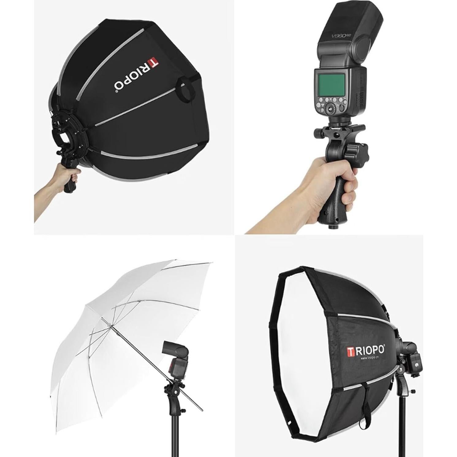 Softbox Octagonal 55cm Triopo para Flash Godox y Yongnuo