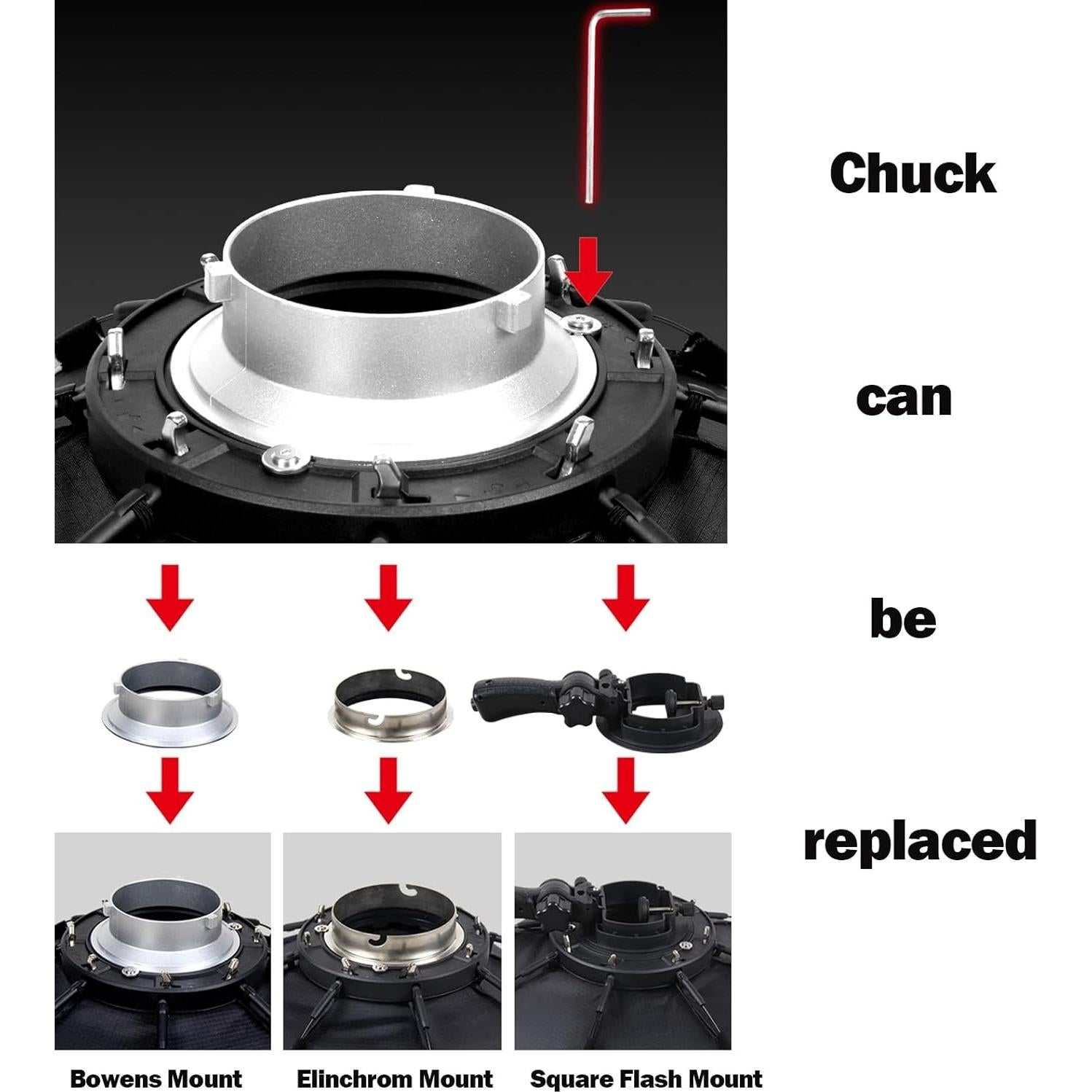 Softbox Octagonal 55cm Triopo para Flash Godox y Yongnuo
