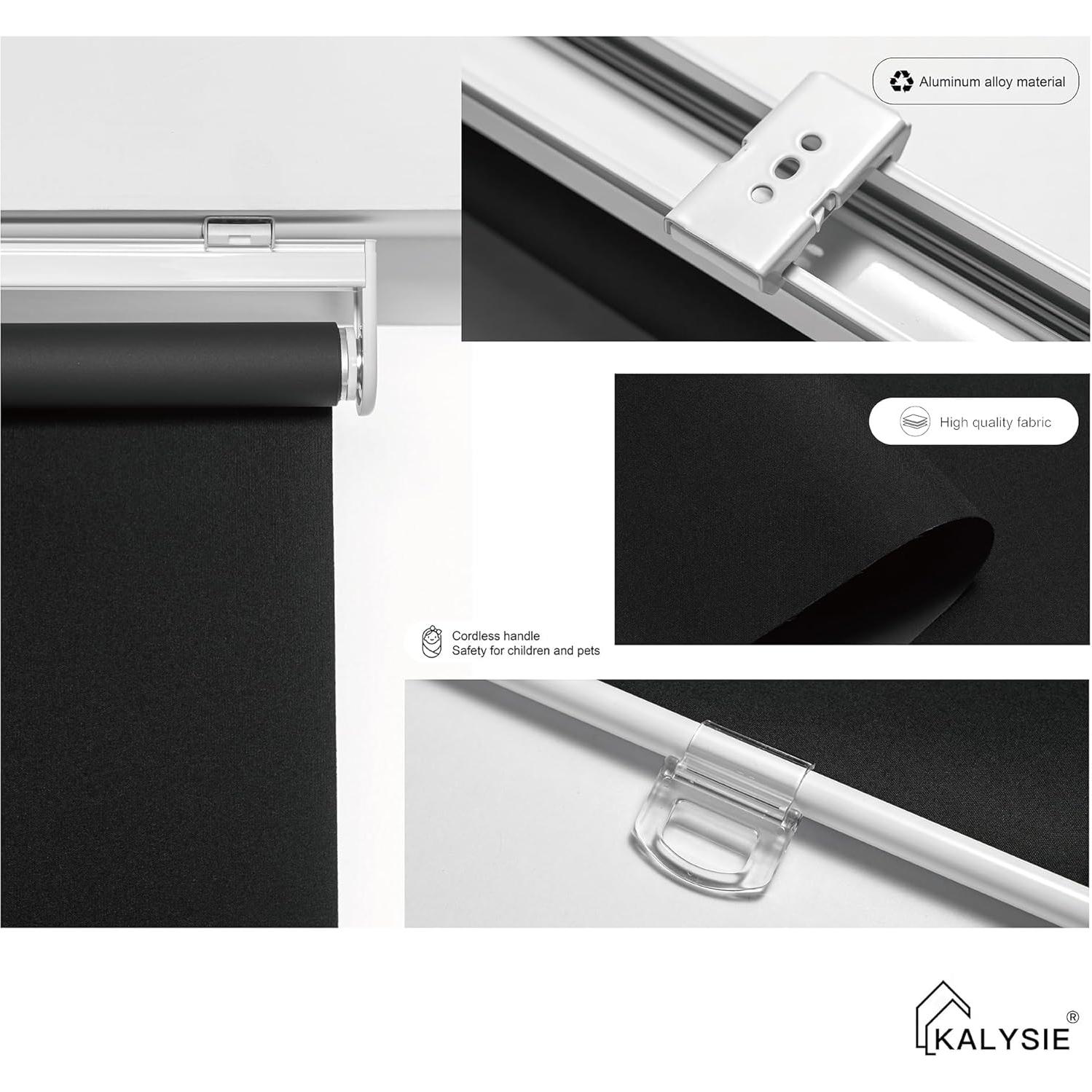 Persianas enrollables KALYSIE 100% opacas 50.8x190.5 cm negras