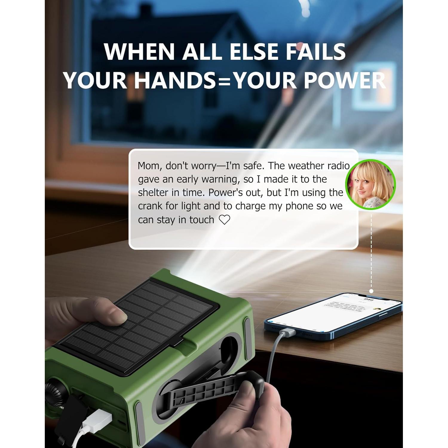 Radio Meteorológica de Emergencia Wismco CR1030 12000mAh Solar