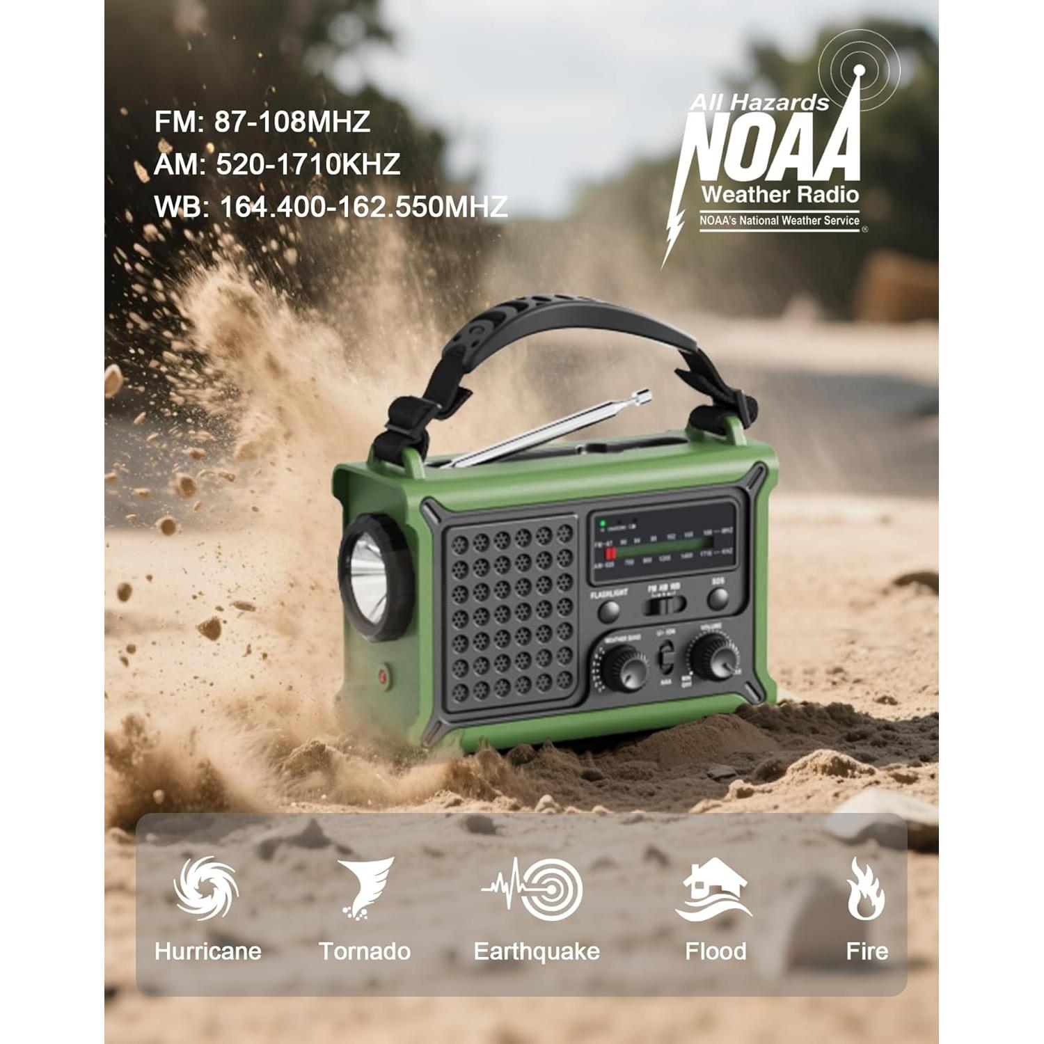 Radio Meteorológica de Emergencia Wismco CR1030 12000mAh Solar