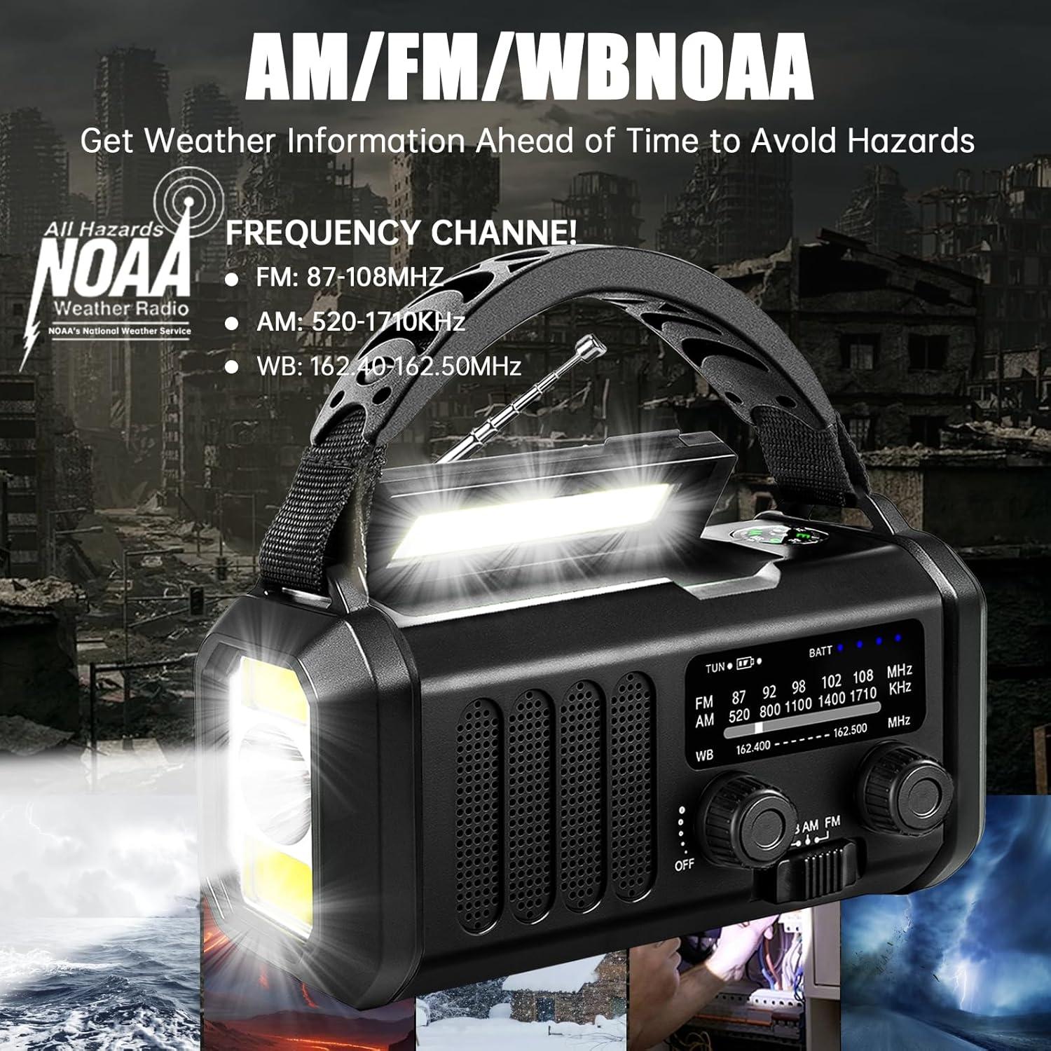 Radio Meteorológica de Emergencia Juvihuxy 20000mAh NOAA AM FM