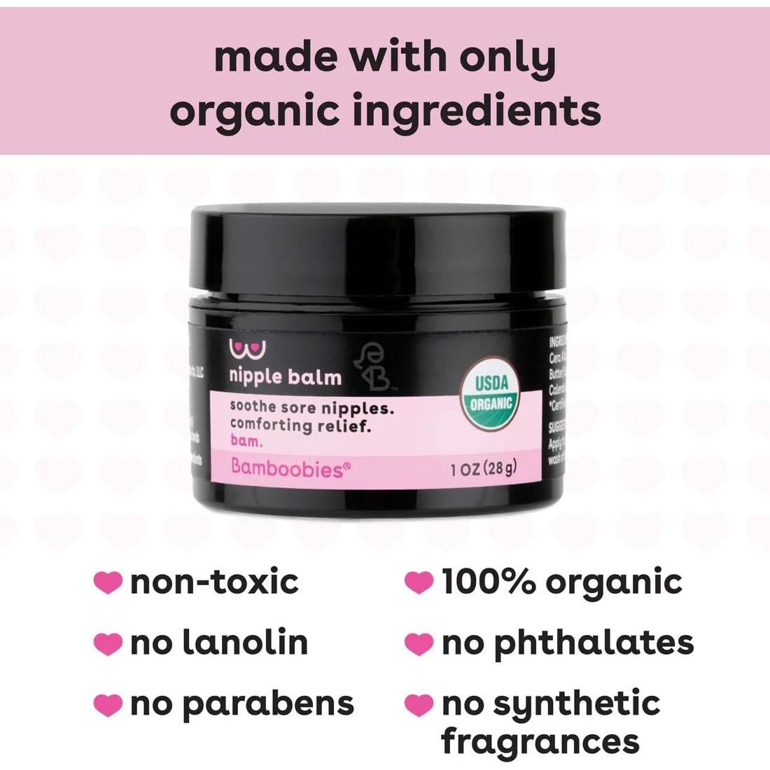 Bálsamo para Pezones Bamboobies Orgánico 28.35 g - Sin Lanolina