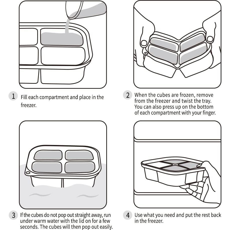 Bandeja de Congelación de Silicona Haakaa 8 Compartimentos 320g