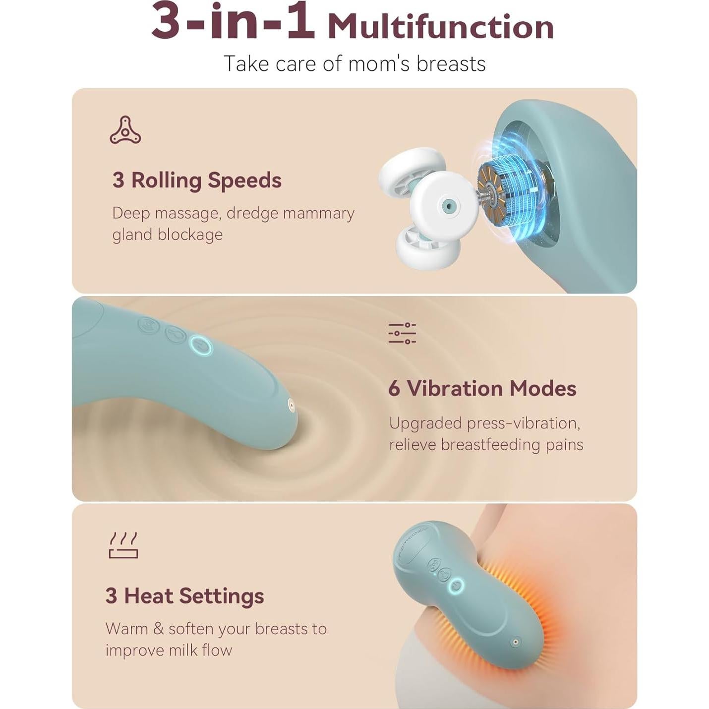 Masajeador de Lactancia Momcozy LM-02 con Calor y Vibración