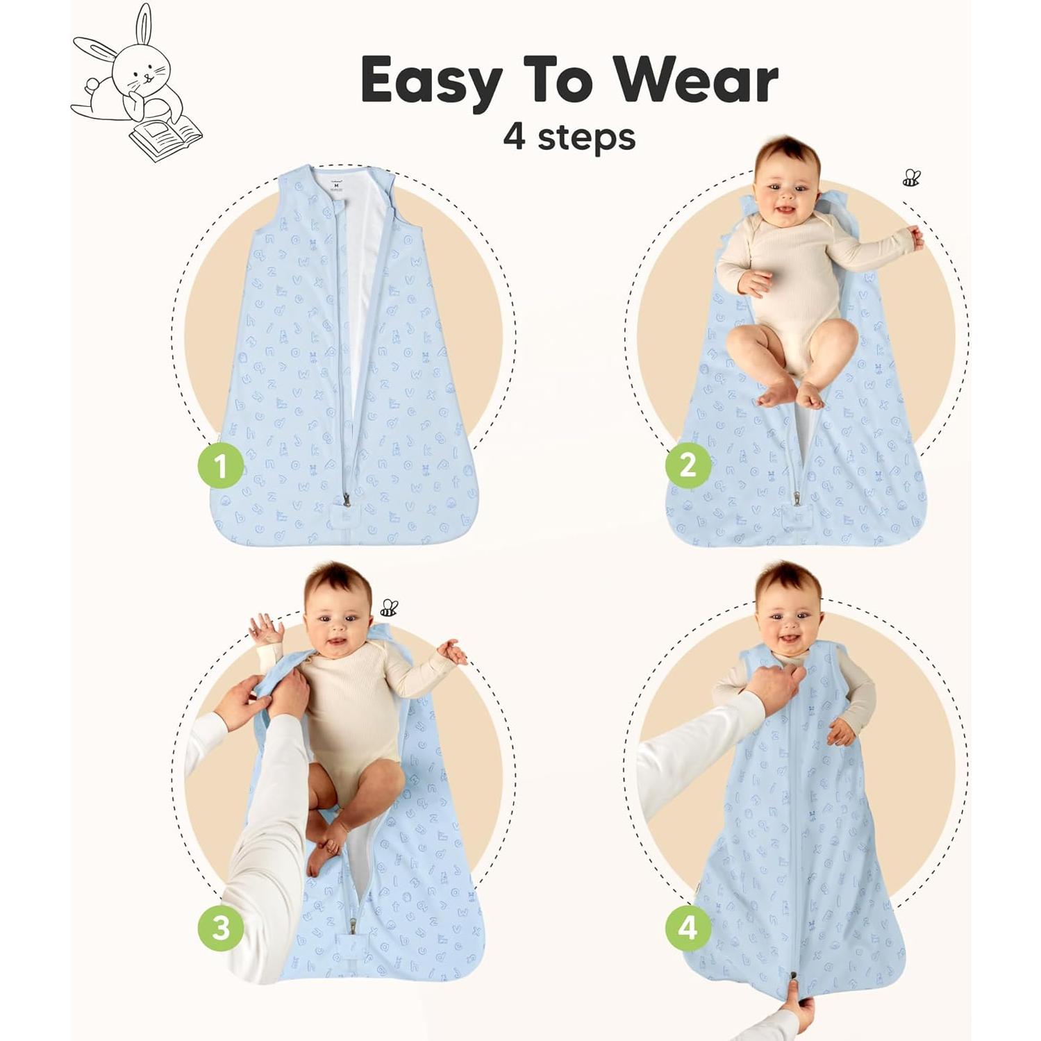 Saco de Sueño Snooze KeaBabies 0.5TOG Algodón Orgánico 2 Piezas