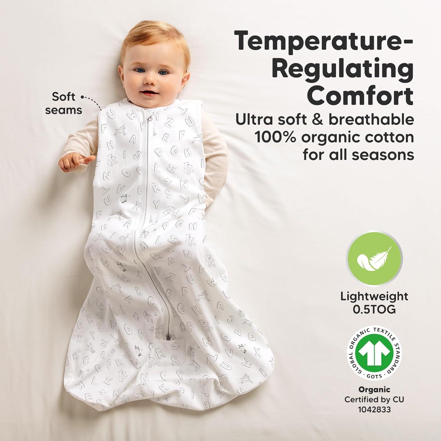 Saco de Sueño Snooze KeaBabies 0.5TOG Algodón Orgánico 2 Piezas