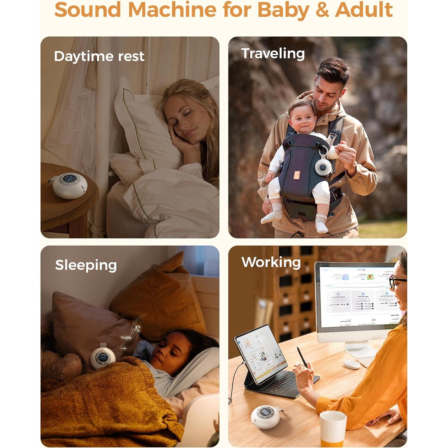 Máquina de Ruido Blanco Glocusent N13 con Luz Nocturna