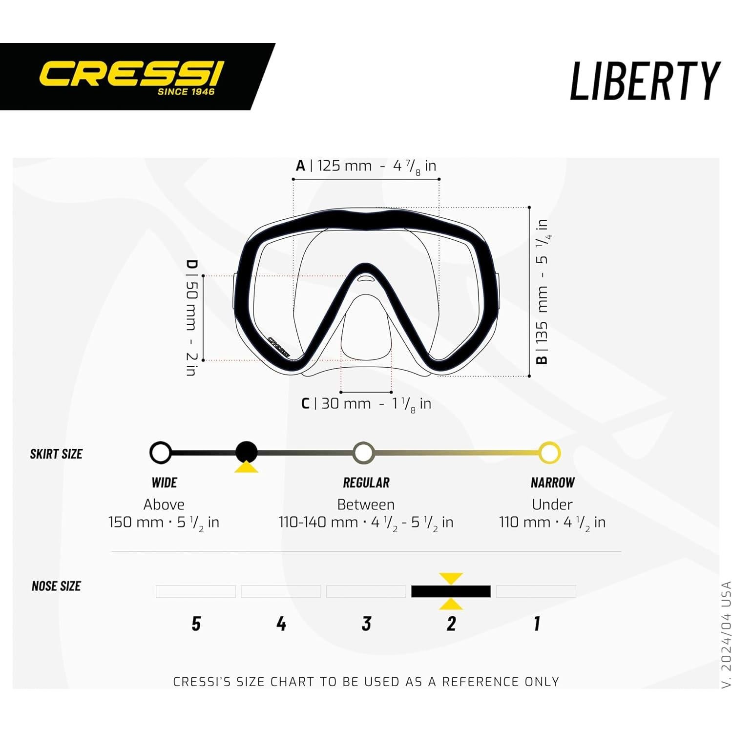 Cressi Máscara de Buceo Liberty Silicona Antiempañante