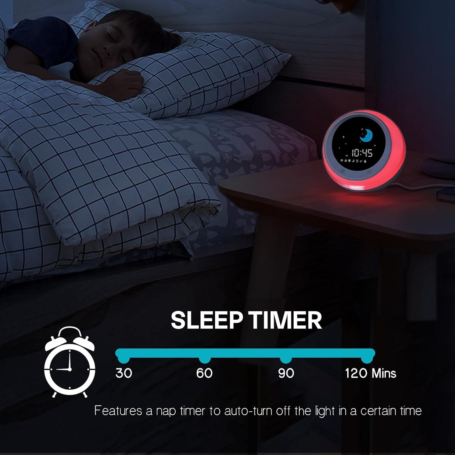Reloj Despertador iHoo para Niños con Luz Nocturna y Alarma