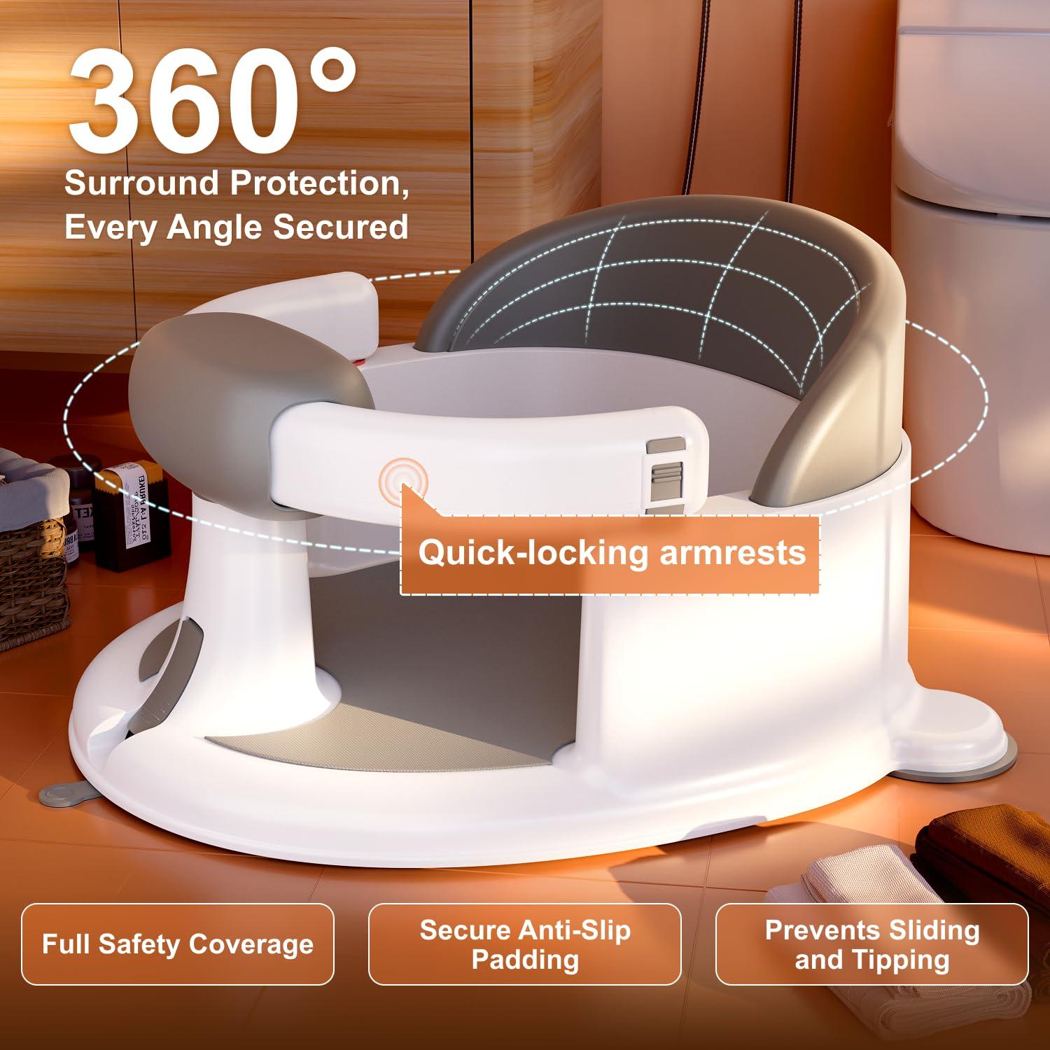 Asiento de Baño Antideslizante ONTHEWEI Azul 6-24 Meses