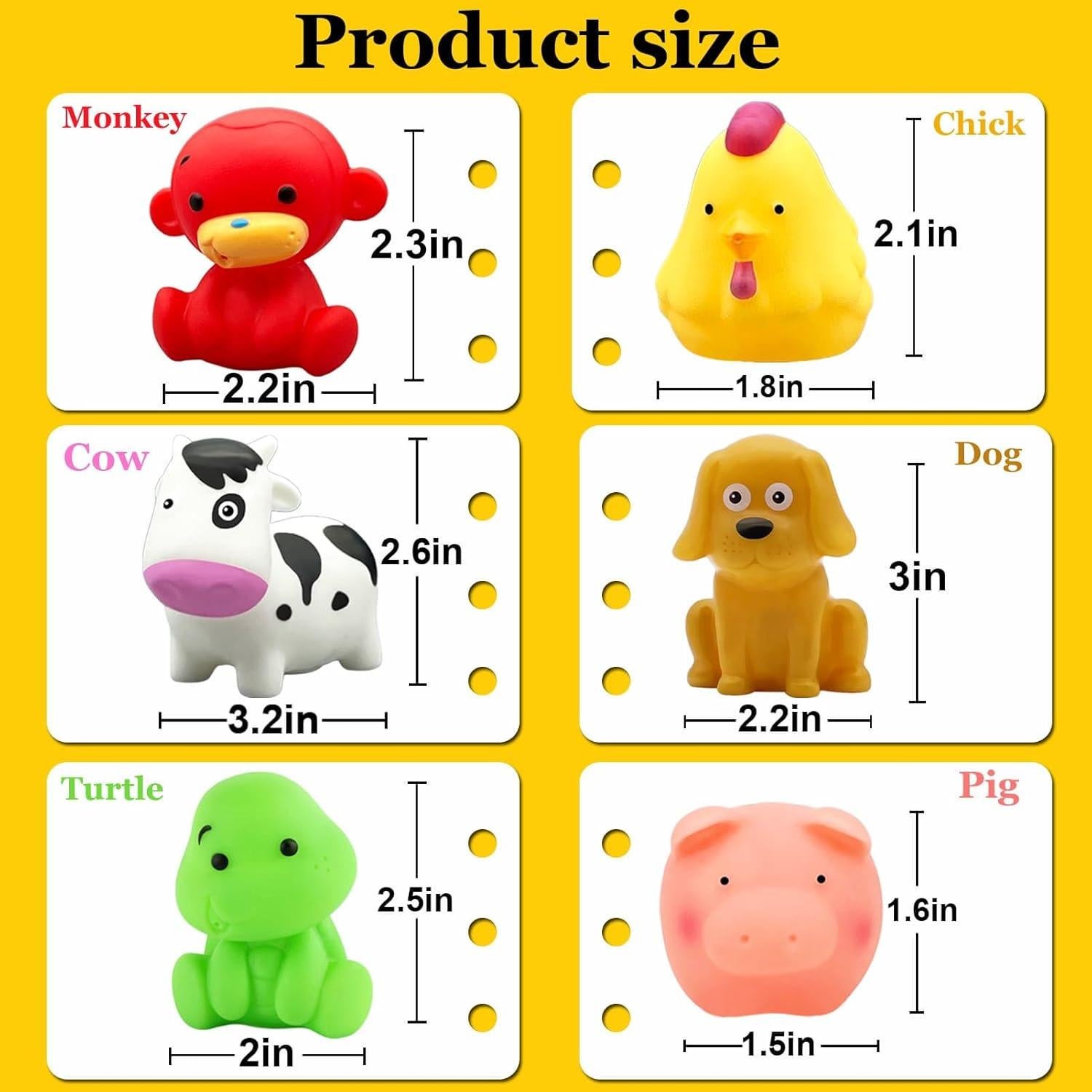 Juguetes de Baño Sin Moho PARHILYAR - 6 Piezas Flotantes