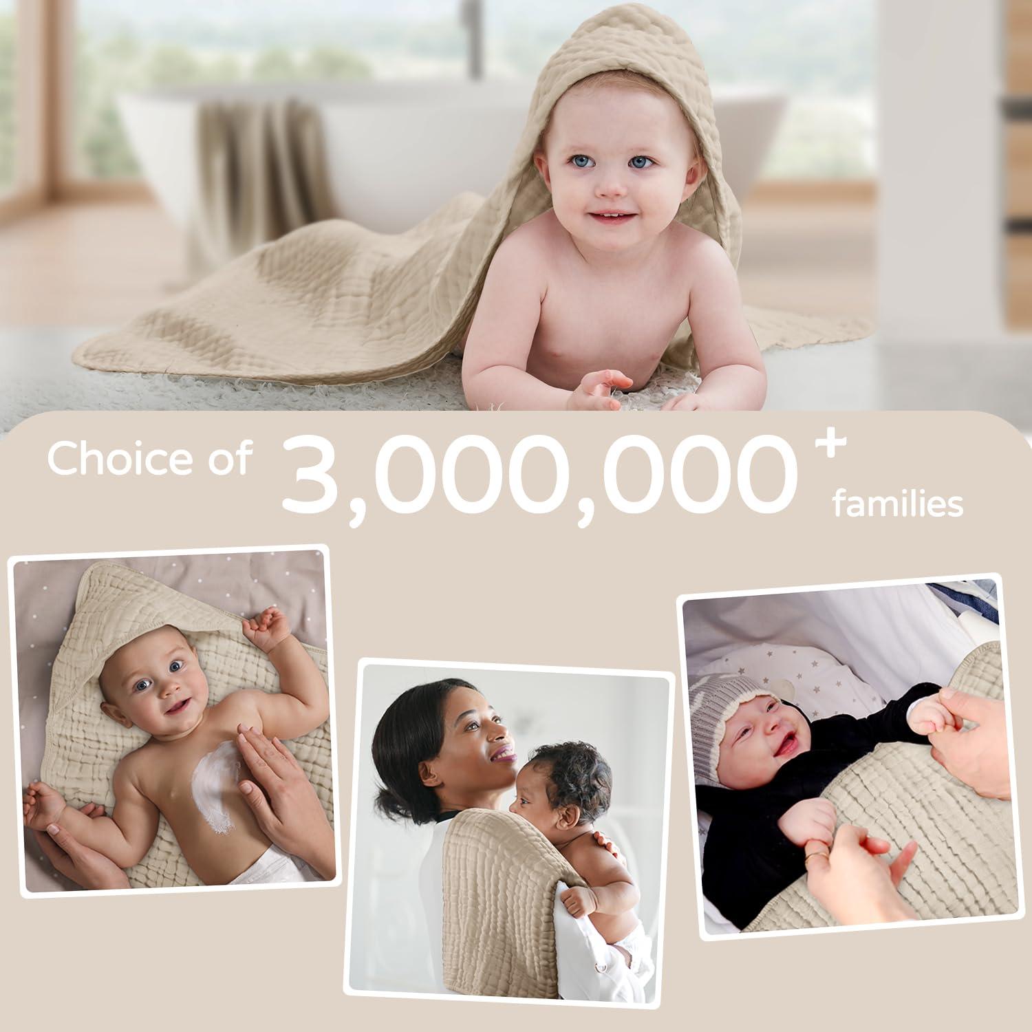 Toalla con Capucha Yoofoss 100% Algodón Muselina 81x81cm