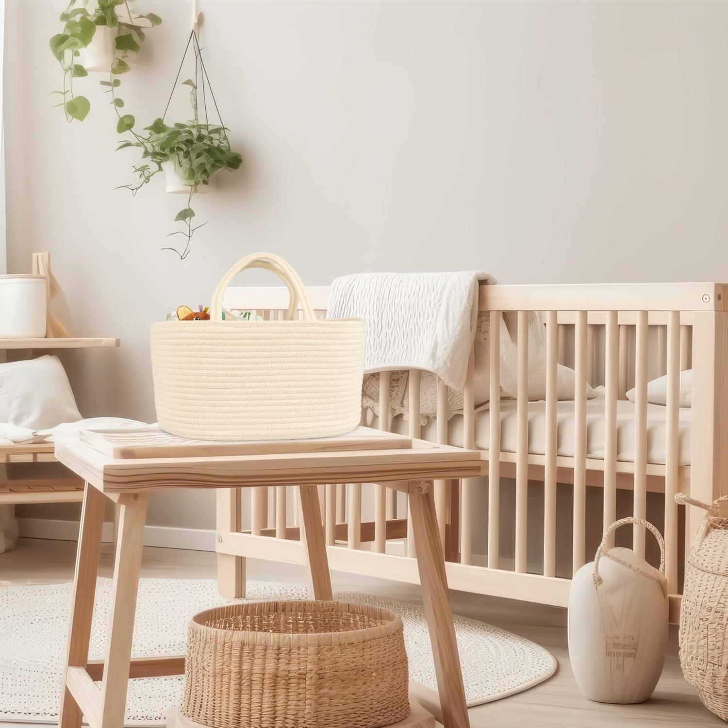 Organizador de Pañales Grande JUNBOLE Beige Caddy Portátil