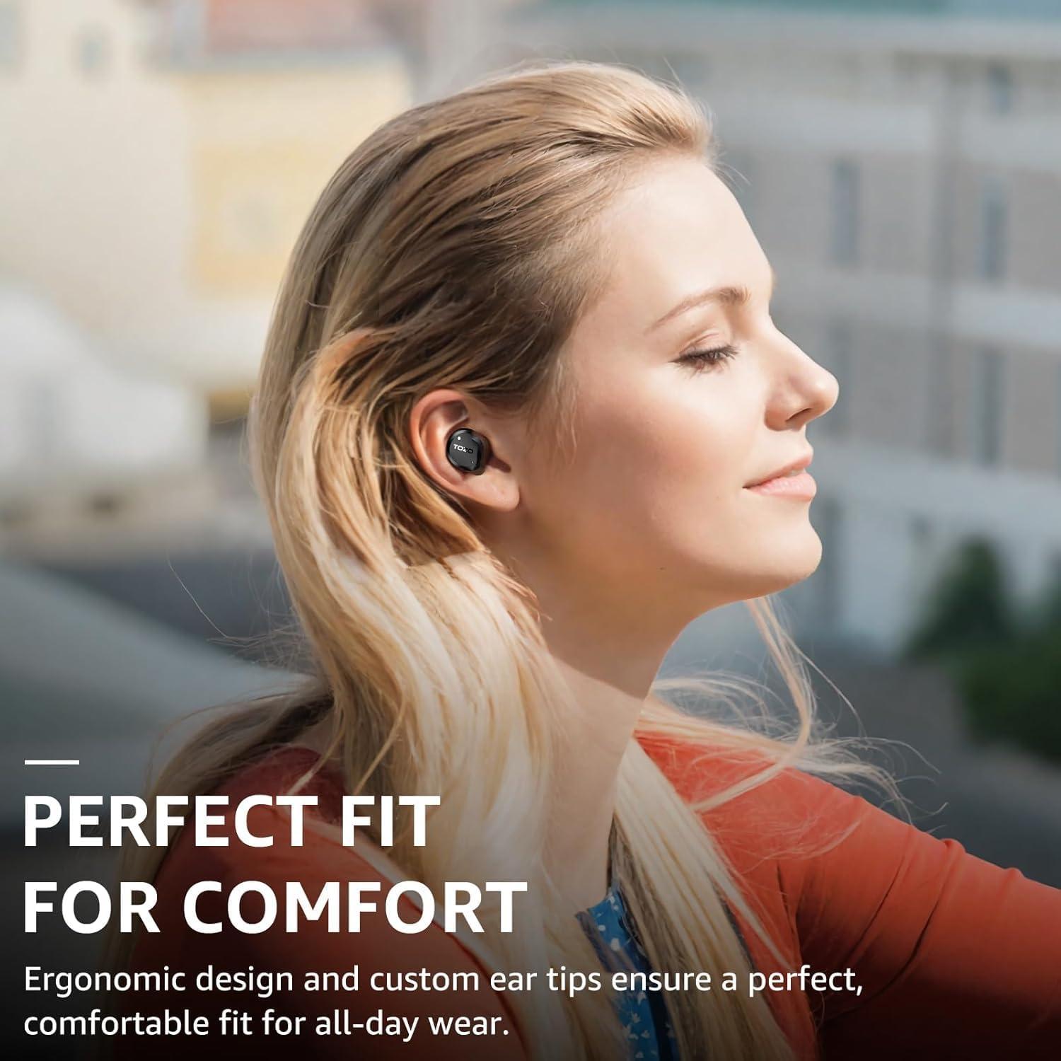 TOZO Auriculares Inalámbricos NC9 con ANC y 59H Reproducción