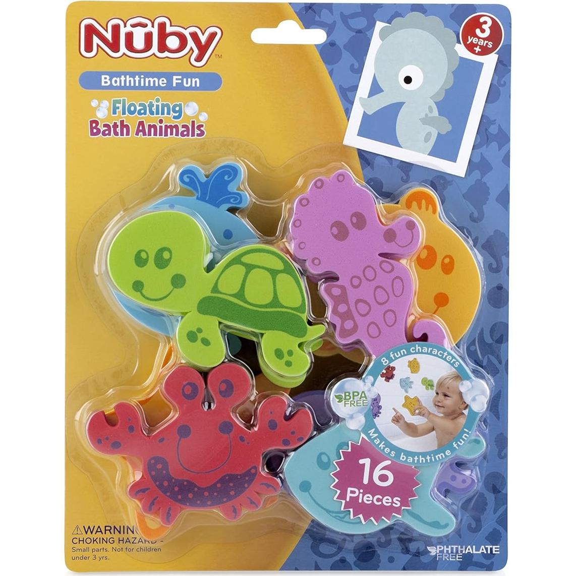 Nuby Set de Animales de Baño Flotantes de Espuma 16 Piezas