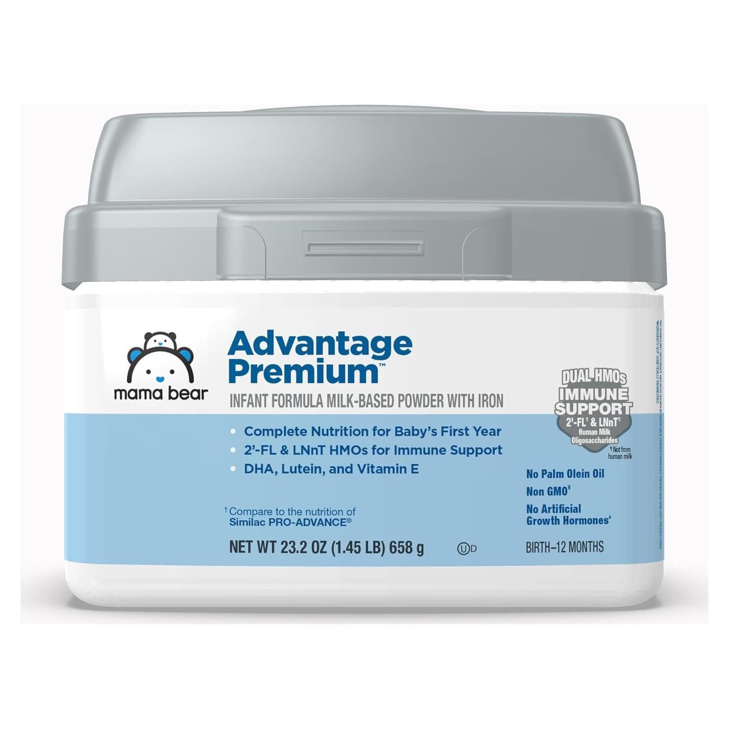Fórmula Infantil en Polvo Mama Bear Advantage 660g - Soporte Inmunológico