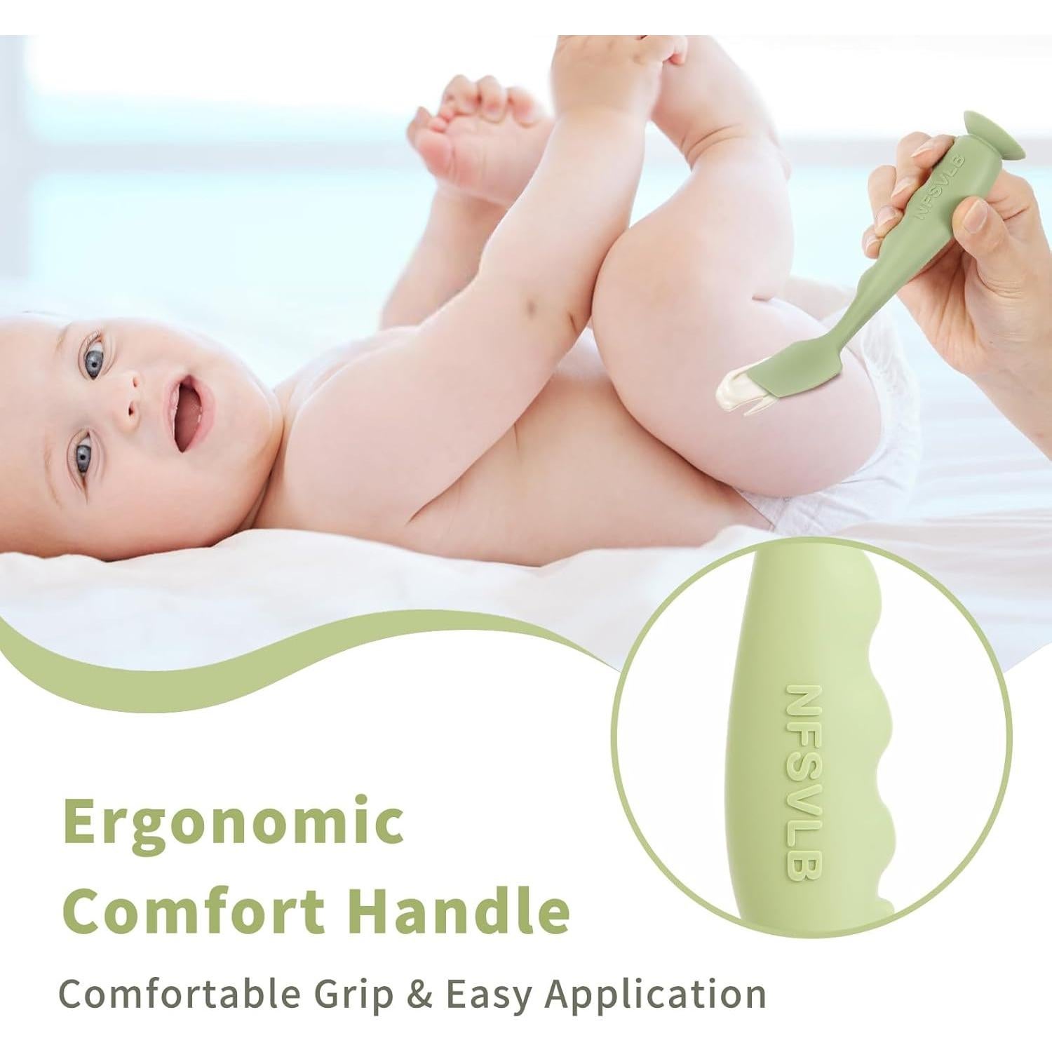 Set de 3 Espátulas para Crema de Pañal NFSVLB - 1 Grande y 2 Mini