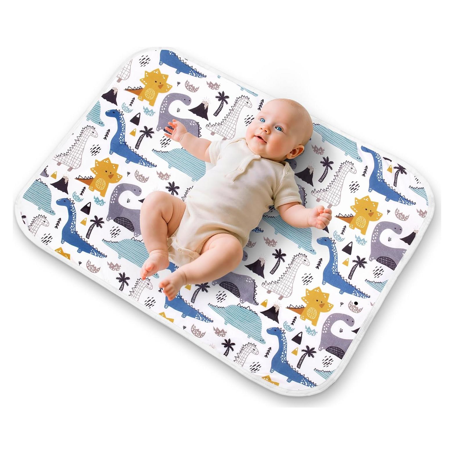 Alfombrilla para Cambiar Pañales Bnditeu 61x76cm Dinosaurio Azul