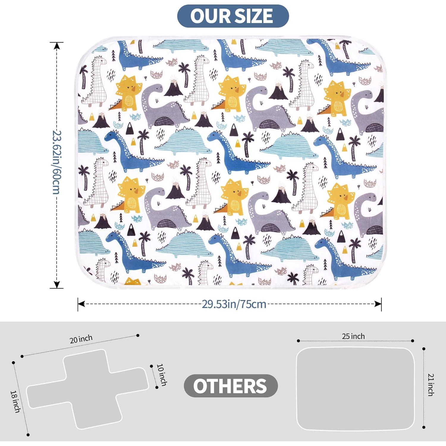 Alfombrilla para Cambiar Pañales Bnditeu 61x76cm Dinosaurio Azul